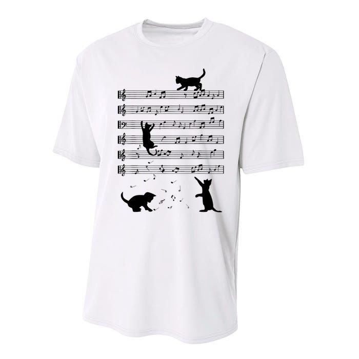 Piano Music Cat Lover Funny Pianist Piano Lover Kitty Kitten Performance Sprint T-Shirt