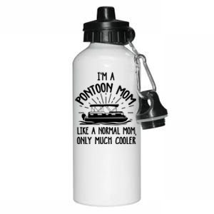 Pontoon Mom Cool Gift Funny Boating Pontoon Lover Mother Gift Aluminum Water Bottle