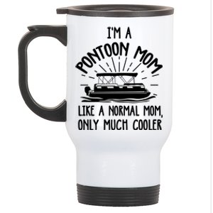 Pontoon Mom Cool Gift Funny Boating Pontoon Lover Mother Gift Stainless Steel Travel Mug