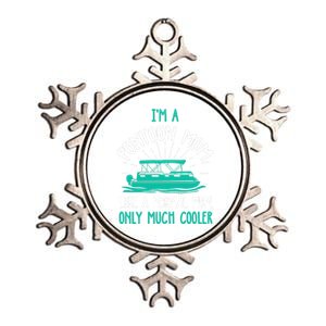 Pontoon Mom Cool Gift Funny Boating Pontoon Lover Mother Gift Cool Gift Metallic Star Ornament