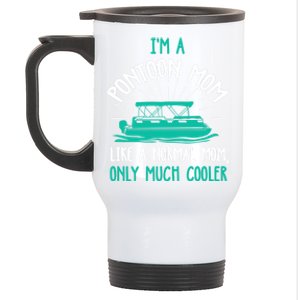 Pontoon Mom Cool Gift Funny Boating Pontoon Lover Mother Gift Cool Gift Stainless Steel Travel Mug