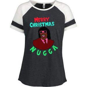 Pin.K Merry Christmas Nugga After Next Christmas Enza Ladies Jersey Colorblock Tee