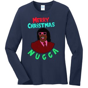 Pin.K Merry Christmas Nugga After Next Christmas Ladies Long Sleeve Shirt