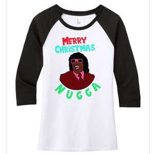 Pin.K Merry Christmas Nugga After Next Christmas Women's Tri-Blend 3/4-Sleeve Raglan Shirt