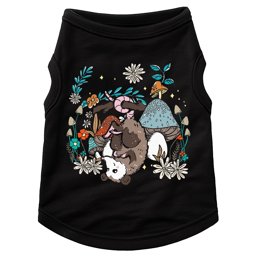 Possum Mushroom Cottagecore Aesthetic Opossum Whisperer Doggie Tank