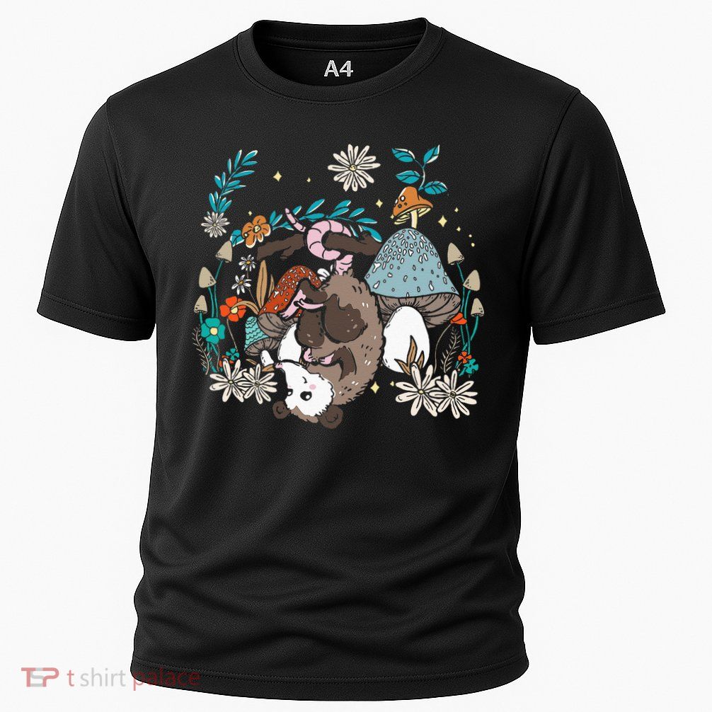 Possum Mushroom Cottagecore Aesthetic Opossum Whisperer Performance Shirt