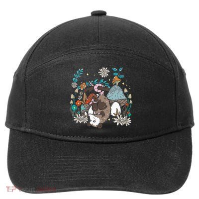 Possum Mushroom Cottagecore Aesthetic Opossum Whisperer 7-Panel Snapback Hat