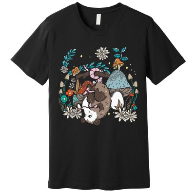 Possum Mushroom Cottagecore Aesthetic Opossum Whisperer Premium T-Shirt