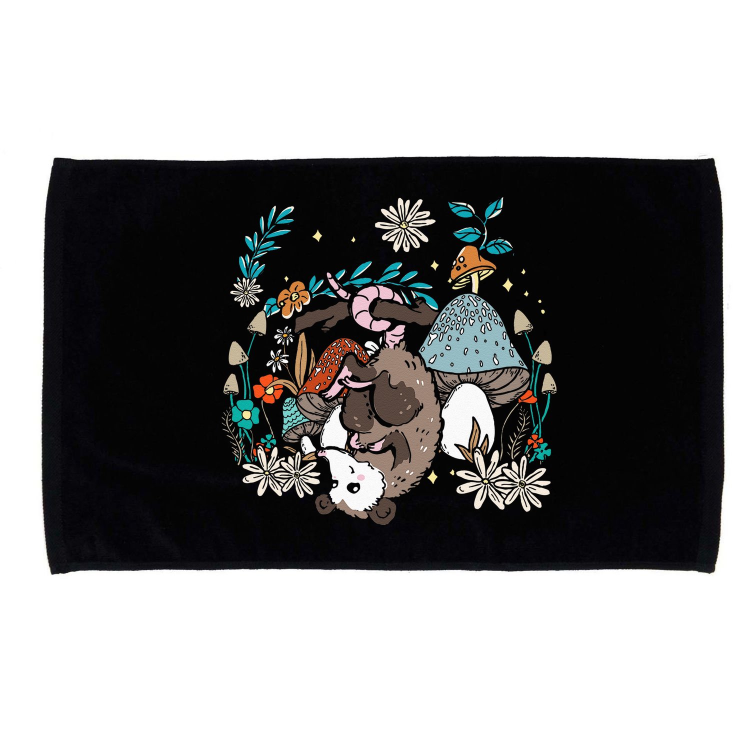 Possum Mushroom Cottagecore Aesthetic Opossum Whisperer Microfiber Hand Towel