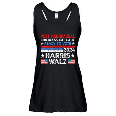 Post Menopausal Childless Cat Lady Ready To Vote Kamala Ladies Essential Flowy Tank