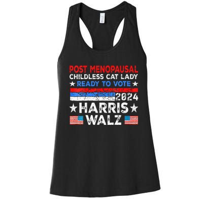 Post Menopausal Childless Cat Lady Ready To Vote Kamala Women's Racerback Tank