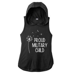 Proud Military Child Dandelion Purple Up Ladies PosiCharge Tri-Blend Wicking Draft Hoodie Tank