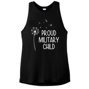 Proud Military Child Dandelion Purple Up Ladies PosiCharge Tri-Blend Wicking Tank