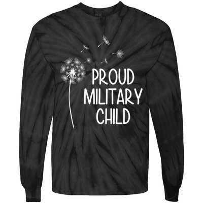 Proud Military Child Dandelion Purple Up Tie-Dye Long Sleeve Shirt