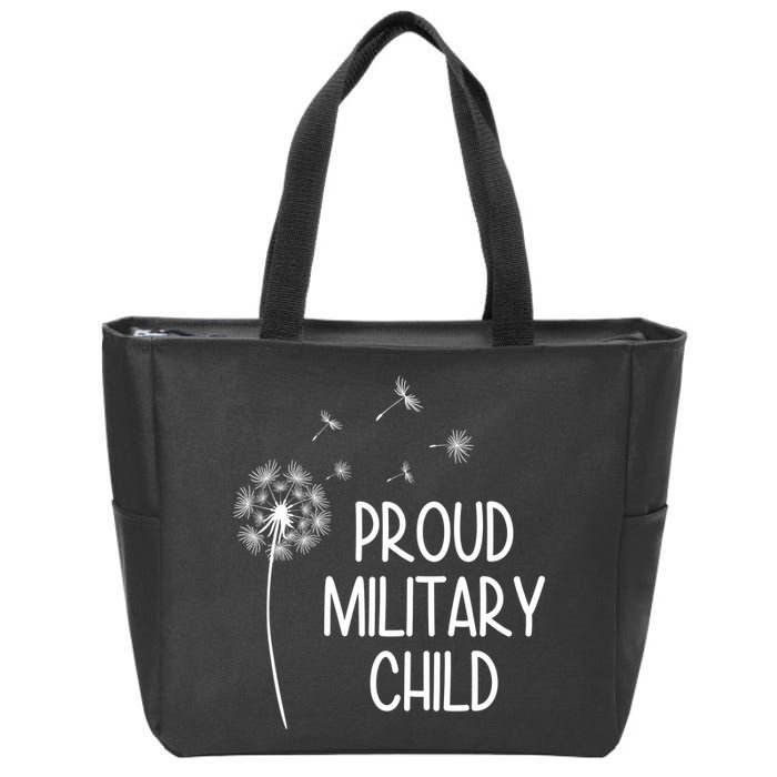 Proud Military Child Dandelion Purple Up Zip Tote Bag