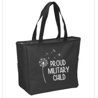 Proud Military Child Dandelion Purple Up Zip Tote Bag