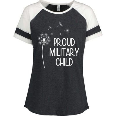 Proud Military Child Dandelion Purple Up Enza Ladies Jersey Colorblock Tee