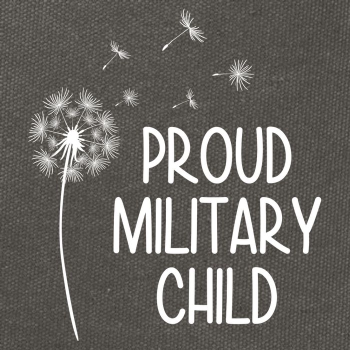 Proud Military Child Dandelion Purple Up Cotton Canvas Backpack