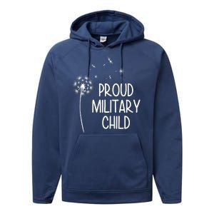 Proud Military Child Dandelion Purple Up Performance Fleece Hoodie