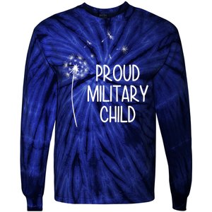 Proud Military Child Dandelion Purple Up Tie-Dye Long Sleeve Shirt