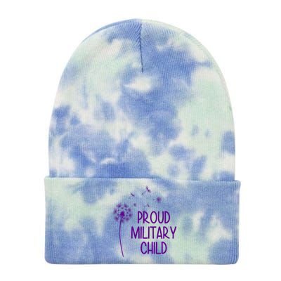 Proud Military Child Dandelion Purple Up Tie Dye 12in Knit Beanie