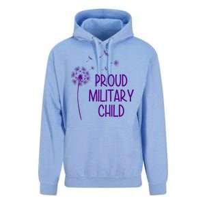 Proud Military Child Dandelion Purple Up Unisex Surf Hoodie