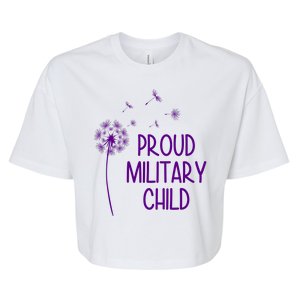 Proud Military Child Dandelion Purple Up Bella+Canvas Jersey Crop Tee