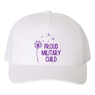 Proud Military Child Dandelion Purple Up Yupoong Adult 5-Panel Trucker Hat