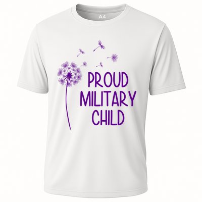 Proud Military Child Dandelion Purple Up Performance Shirt