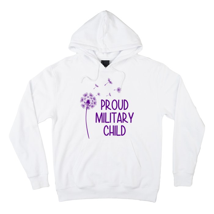 Proud Military Child Dandelion Purple Up Hoodie