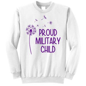 Proud Military Child Dandelion Purple Up Sweatshirt