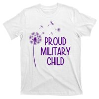 Proud Military Child Dandelion Purple Up T-Shirt