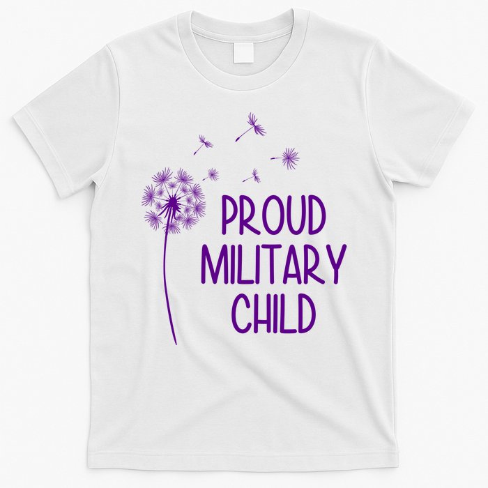 Proud Military Child Dandelion Purple Up T-Shirt