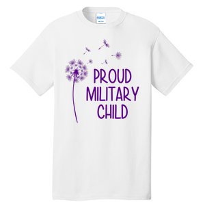 Proud Military Child Dandelion Purple Up Tall T-Shirt