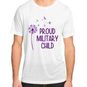 Proud Military Child Dandelion Purple Up Adult ChromaSoft Performance T-Shirt