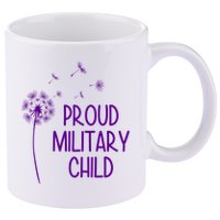 Proud Military Child Dandelion Purple Up 11oz C Handle Ceramic Mug