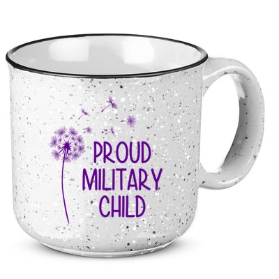 Proud Military Child Dandelion Purple Up 15oz Campfire Ceramic Mug
