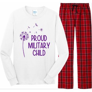 Proud Military Child Dandelion Purple Up Long Sleeve Pajama Set