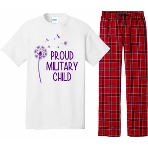 Proud Military Child Dandelion Purple Up Pajama Set