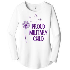 Proud Military Child Dandelion Purple Up Women's Perfect Tri Tunic Long Sleeve Shirt