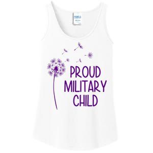 Proud Military Child Dandelion Purple Up Ladies Essential Tank