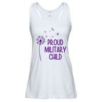 Proud Military Child Dandelion Purple Up Ladies Essential Flowy Tank