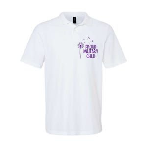 Proud Military Child Dandelion Purple Up Softstyle Adult Sport Polo