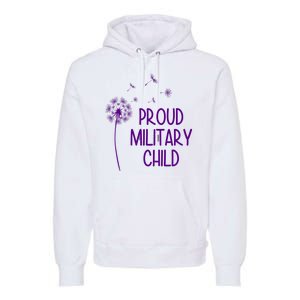 Proud Military Child Dandelion Purple Up Premium Hoodie