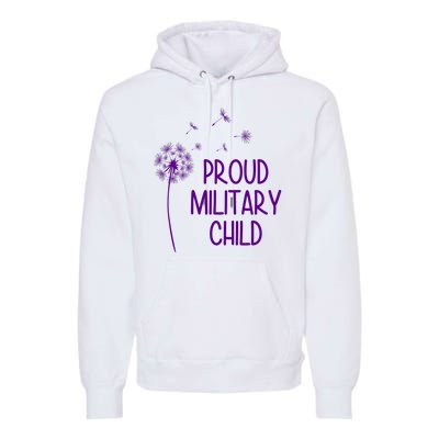 Proud Military Child Dandelion Purple Up Premium Hoodie