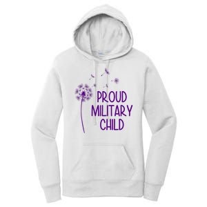 Proud Military Child Dandelion Purple Up Women's Pullover Hoodie