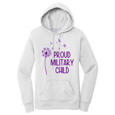 Proud Military Child Dandelion Purple Up Women's Pullover Hoodie