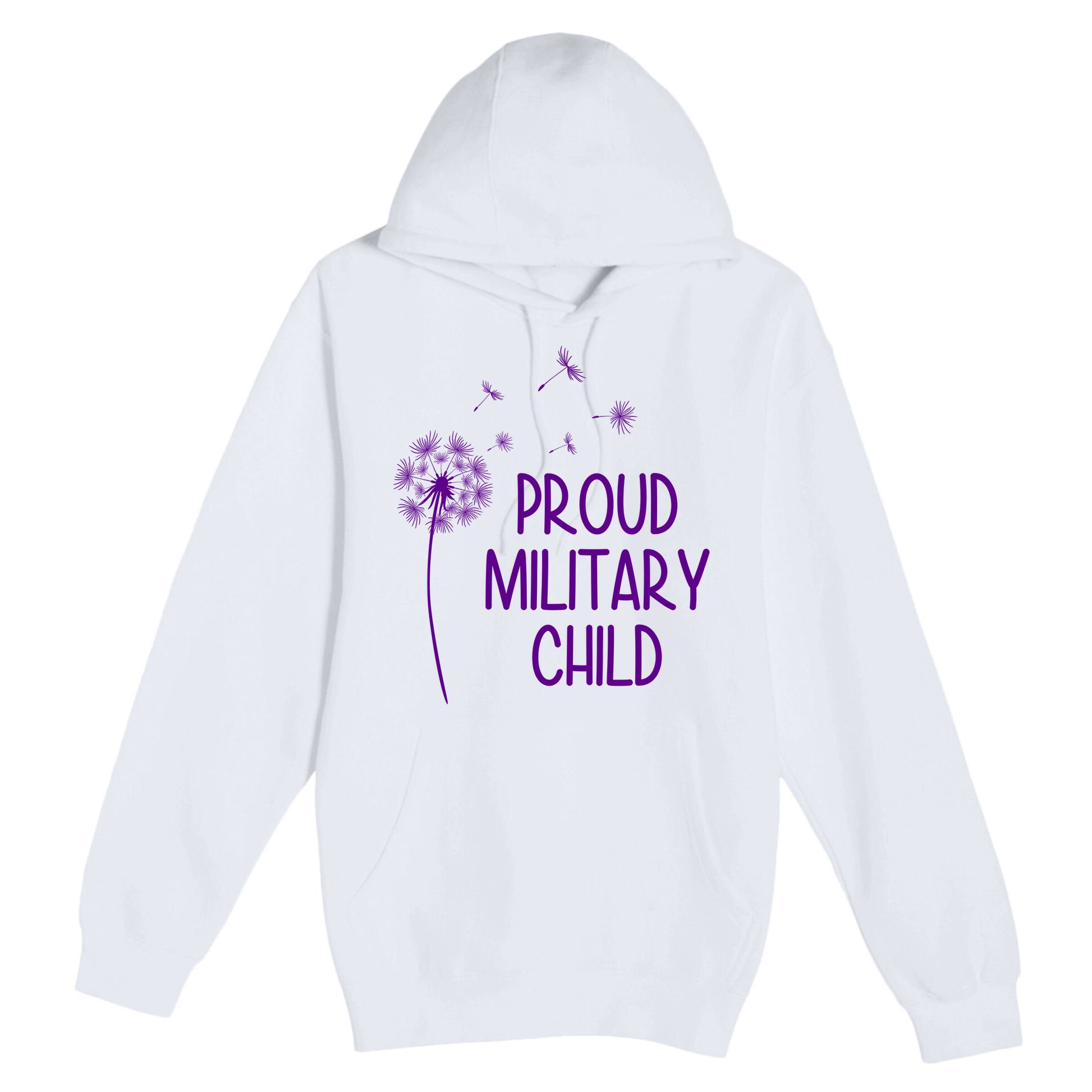 Proud Military Child Dandelion Purple Up Premium Pullover Hoodie