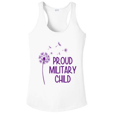 Proud Military Child Dandelion Purple Up Ladies PosiCharge Competitor Racerback Tank