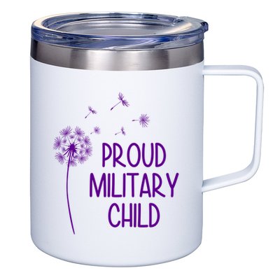 Proud Military Child Dandelion Purple Up 12oz Stainless Steel Coffee Mug